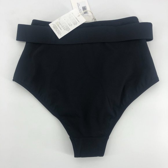 Evarae Elena Black High Waisted Belted Swim Bottoms Small NWT - Picture 3 of 6